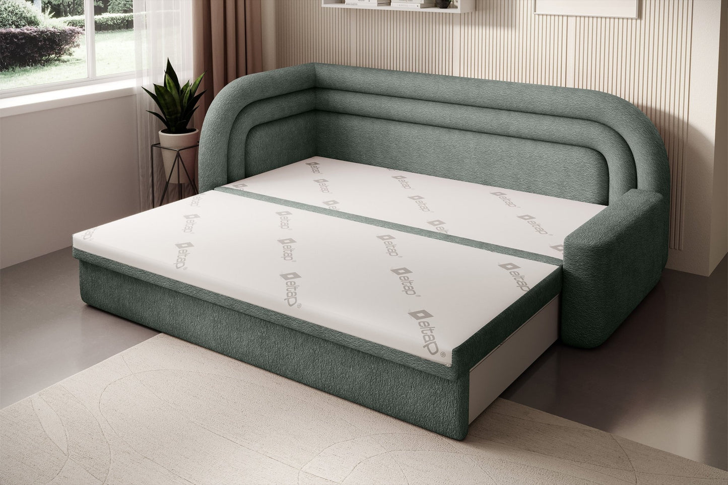 Fabillo Storage Sleeper Sofa - Moss Green - Couch Potato