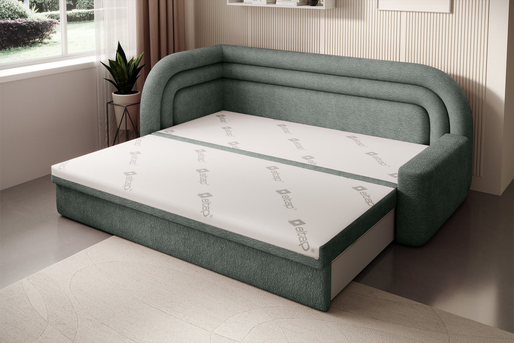 Fabillo Storage Sleeper Sofa - Moss Green - Couch Potato