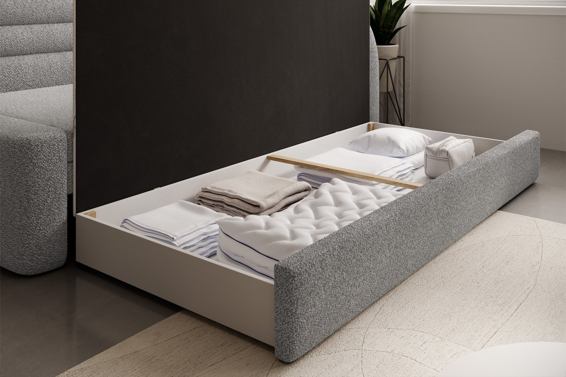 Fabillo Storage Sleeper Sofa - Light Grey - Couch Potato