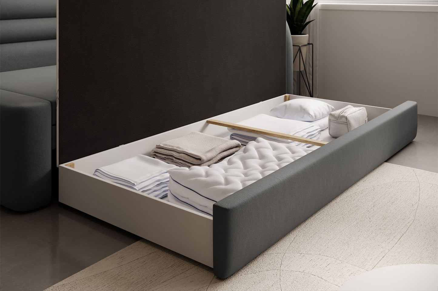 Fabillo Storage Sleeper Sofa - Dark Grey - Couch Potato