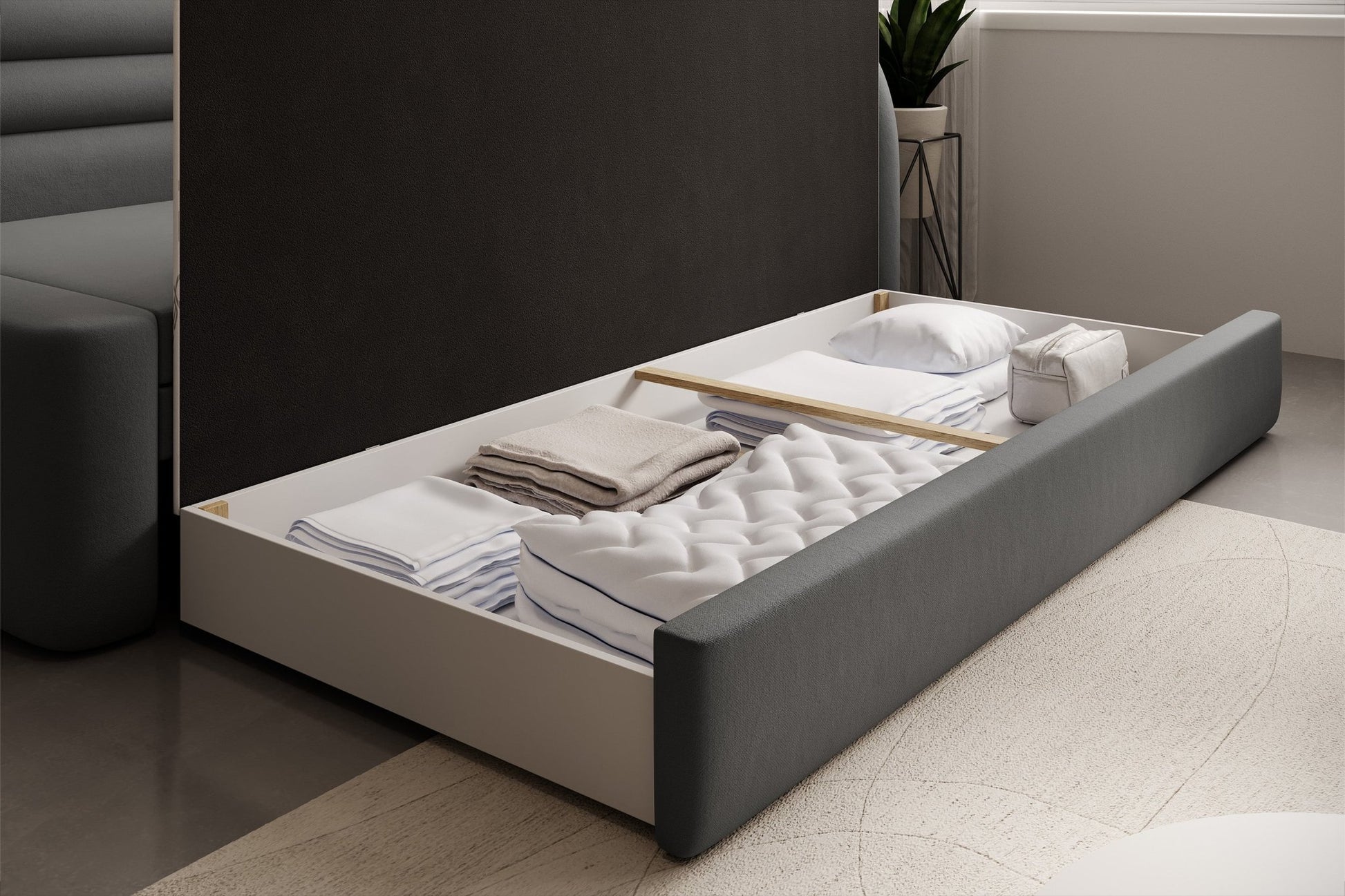 Fabillo Storage Sleeper Sofa - Dark Grey - Couch Potato