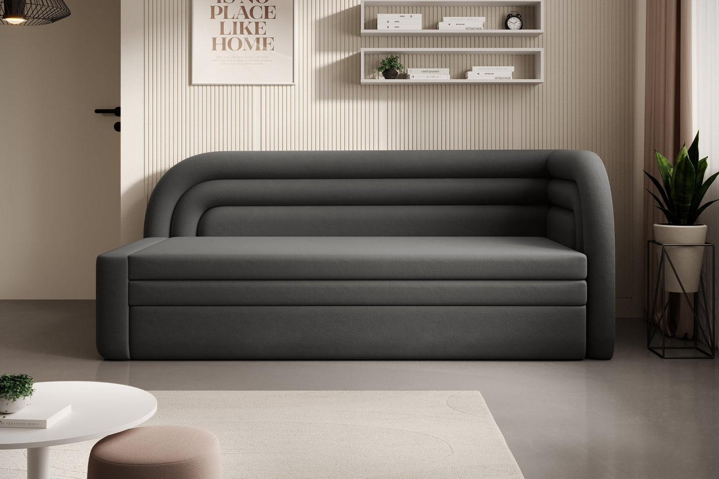 Fabillo Storage Sleeper Sofa - Dark Grey - Couch Potato