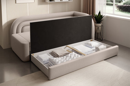 Fabillo Storage Sleeper Sofa - Beige - Couch Potato