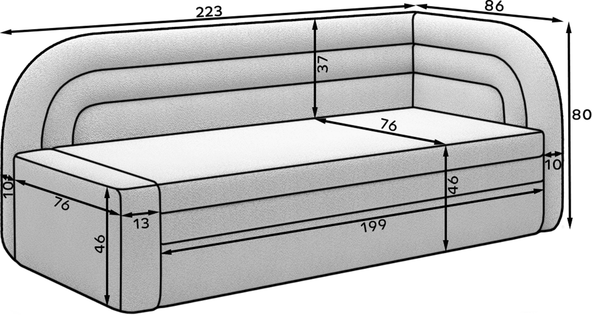 Fabillo Storage Sleeper Sofa - Beige - Couch Potato