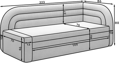 Fabillo Storage Sleeper Sofa - Beige - Couch Potato