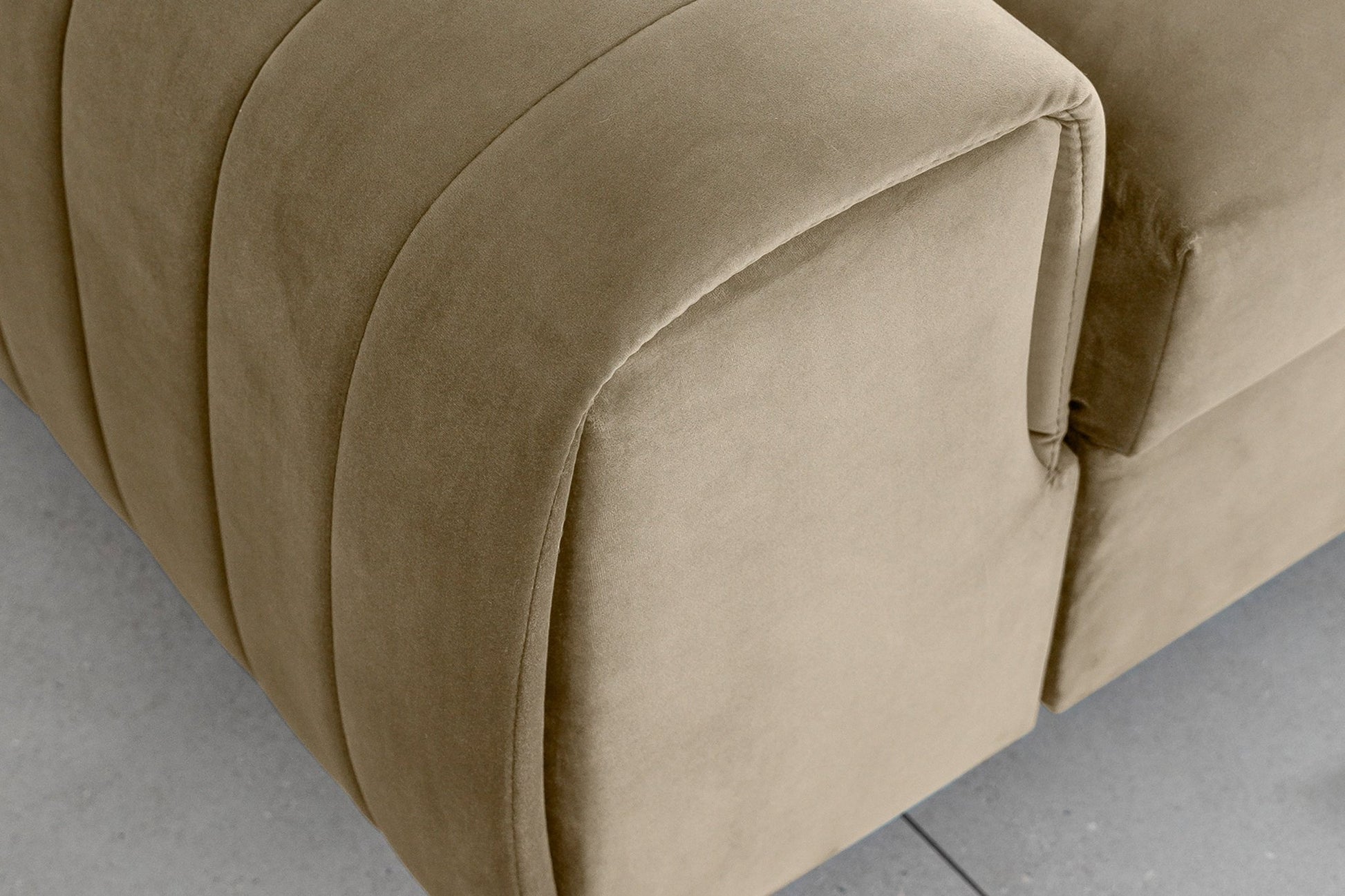 Laurence 3 Seater Velvet Sleeper Sofa - Beige - Couch Potato