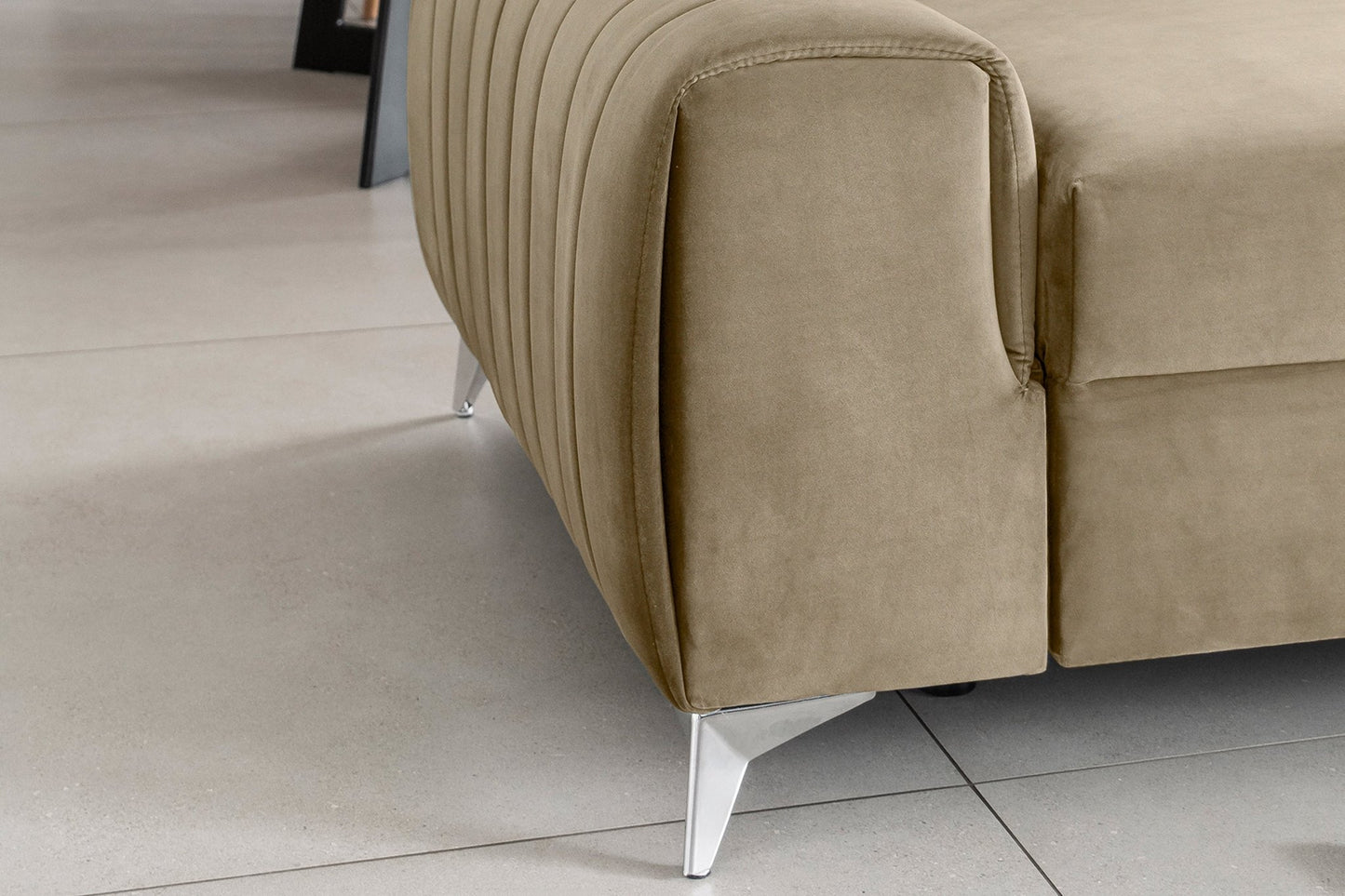 Laurence 3 Seater Velvet Sleeper Sofa - Beige - Couch Potato