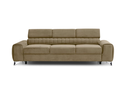 Laurence 3 Seater Velvet Sleeper Sofa - Beige - Couch Potato