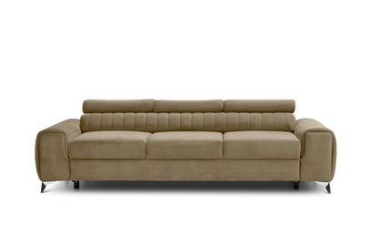 Laurence 3 Seater Velvet Sleeper Sofa - Beige - Couch Potato
