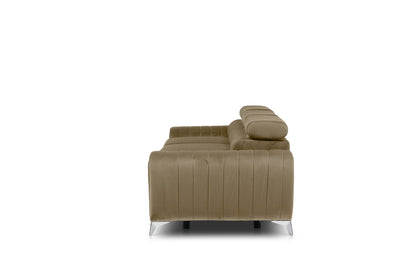 Laurence 3 Seater Velvet Sleeper Sofa - Beige - Couch Potato