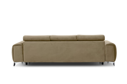 Laurence 3 Seater Velvet Sleeper Sofa - Beige - Couch Potato