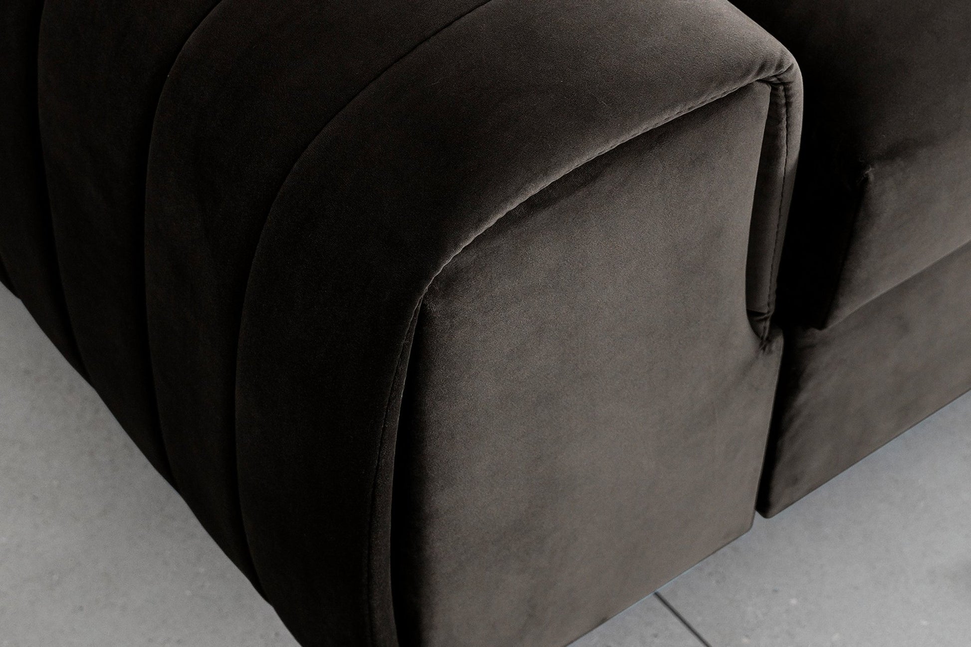 Laurence 3 Seater Velvet Sleeper Sofa - Dark Brown - Couch Potato