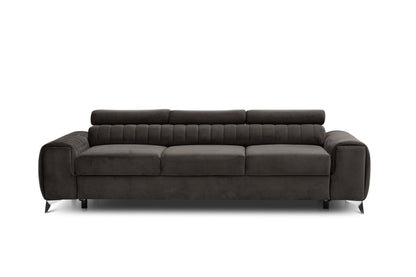 Laurence 3 Seater Velvet Sleeper Sofa - Dark Brown - Couch Potato
