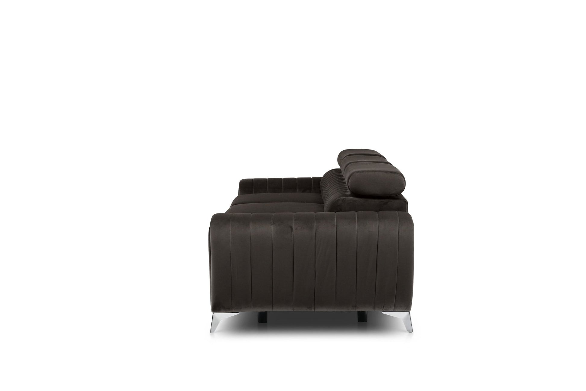 Laurence 3 Seater Velvet Sleeper Sofa - Dark Brown - Couch Potato