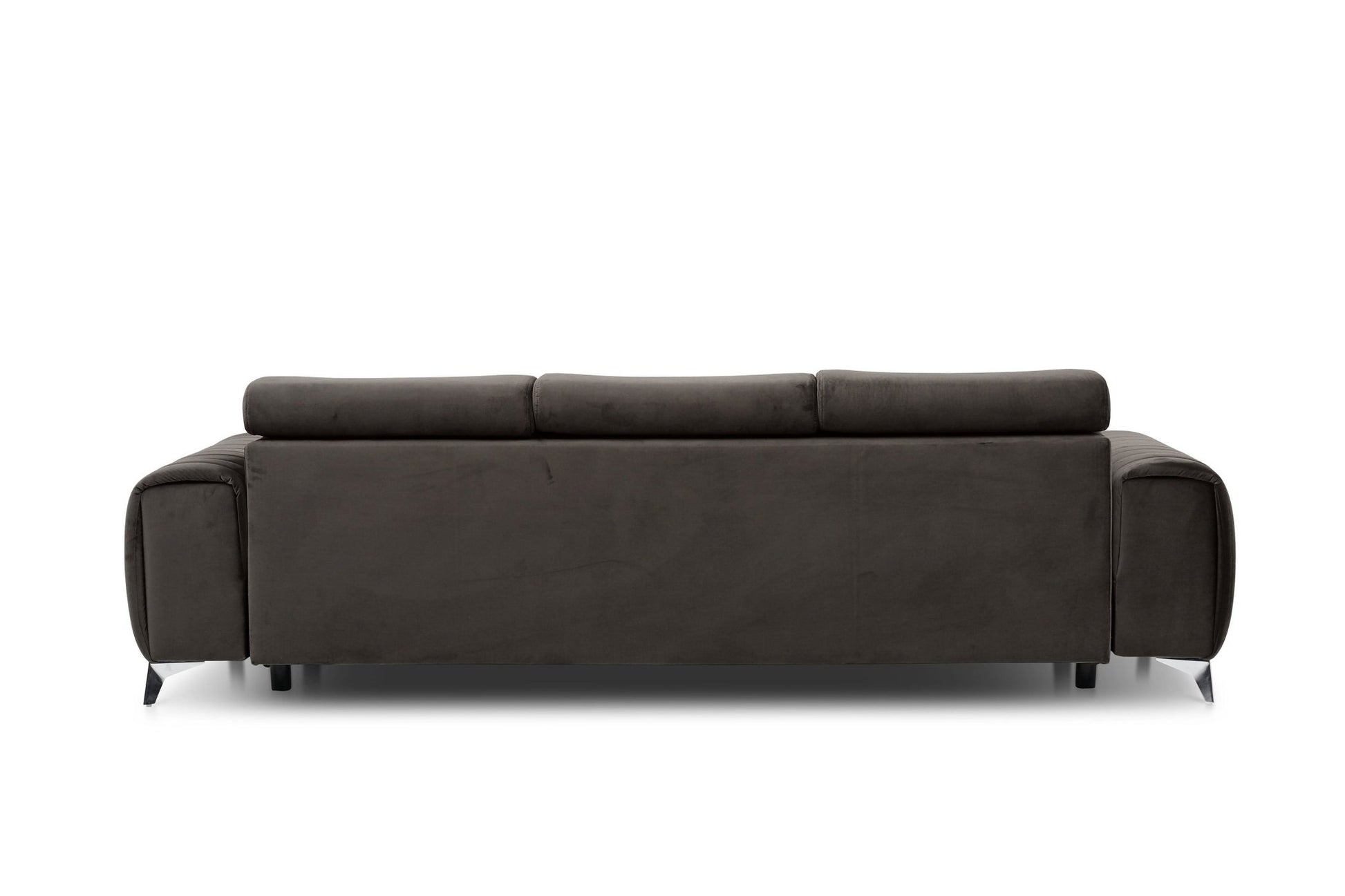 Laurence 3 Seater Velvet Sleeper Sofa - Dark Brown - Couch Potato