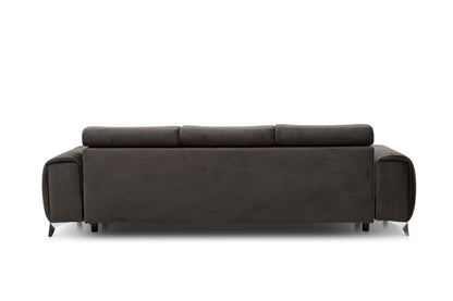 Laurence 3 Seater Velvet Sleeper Sofa - Dark Brown - Couch Potato