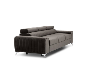 Laurence 3 Seater Velvet Sleeper Sofa - Dark Brown - Couch Potato
