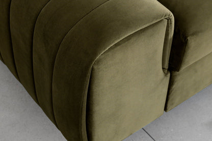 Laurence 3 Seater Velvet Sleeper Sofa - Olive Green - Couch Potato