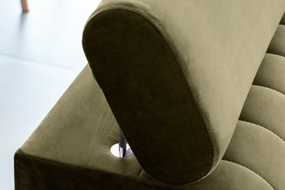 Laurence 3 Seater Velvet Sleeper Sofa - Olive Green - Couch Potato