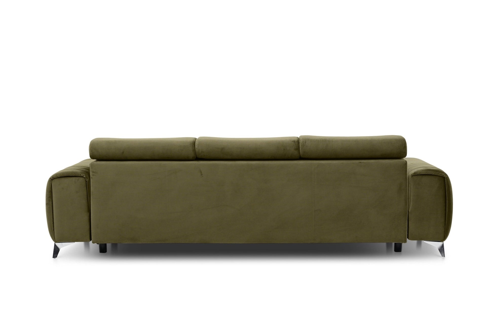 Laurence 3 Seater Velvet Sleeper Sofa - Olive Green - Couch Potato