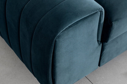 Laurence 3 Seater Velvet Sleeper Sofa - Teal Blue - Couch Potato