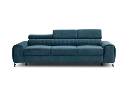Laurence 3 Seater Velvet Sleeper Sofa - Teal Blue - Couch Potato