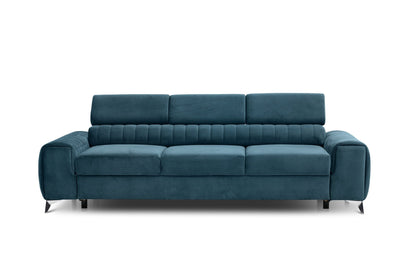 Laurence 3 Seater Velvet Sleeper Sofa - Teal Blue - Couch Potato