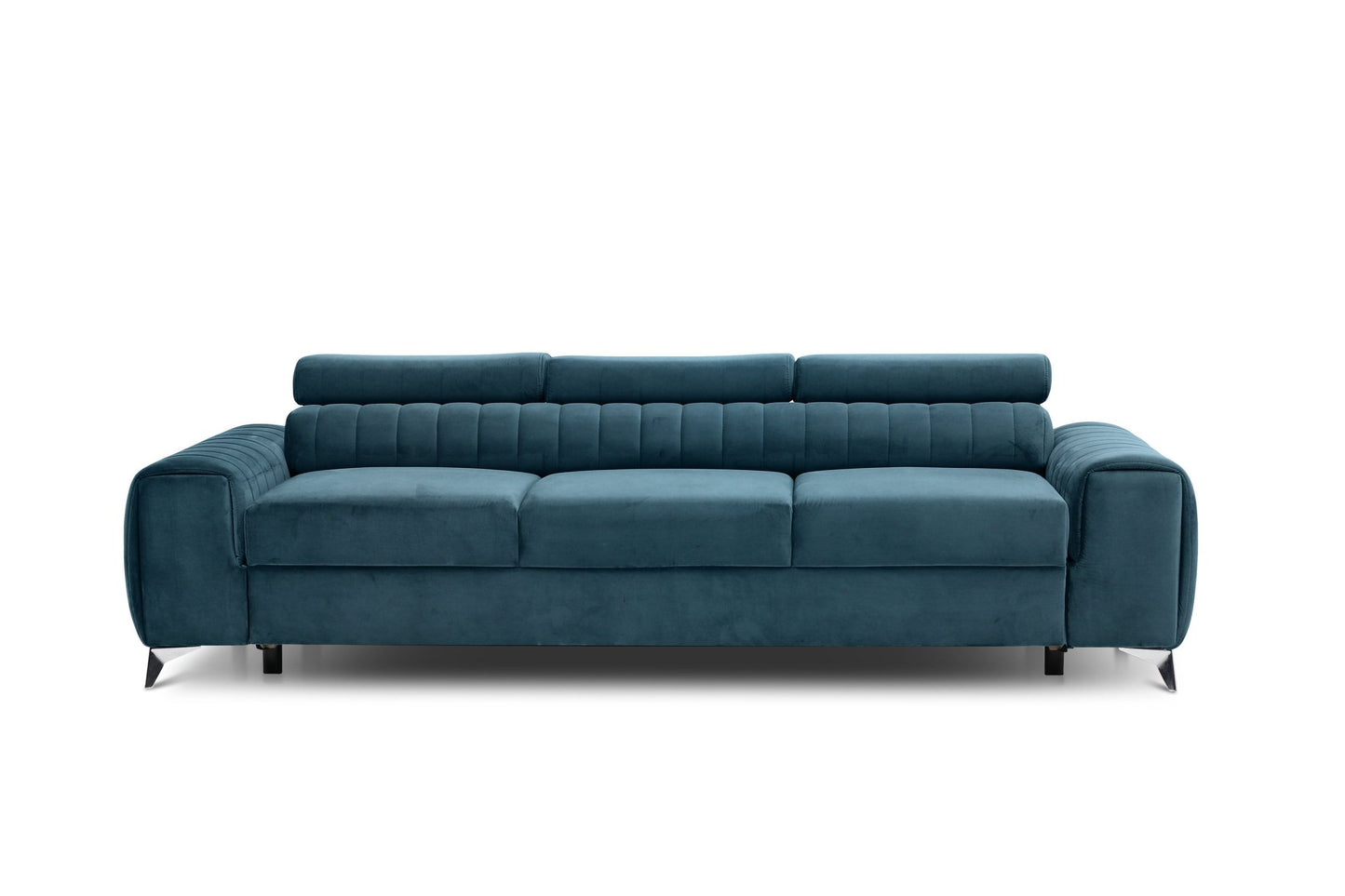 Laurence 3 Seater Velvet Sleeper Sofa - Teal Blue - Couch Potato