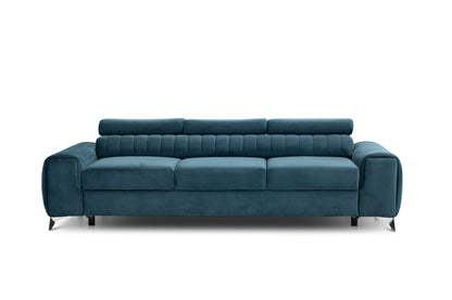 Laurence 3 Seater Velvet Sleeper Sofa - Teal Blue - Couch Potato