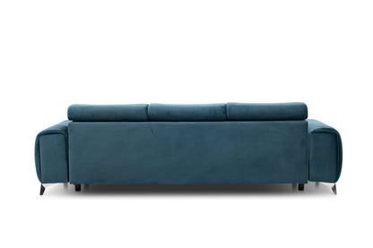 Laurence 3 Seater Velvet Sleeper Sofa - Teal Blue - Couch Potato