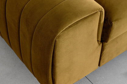Laurence 3 Seater Velvet Sleeper Sofa - Mustard - Couch Potato