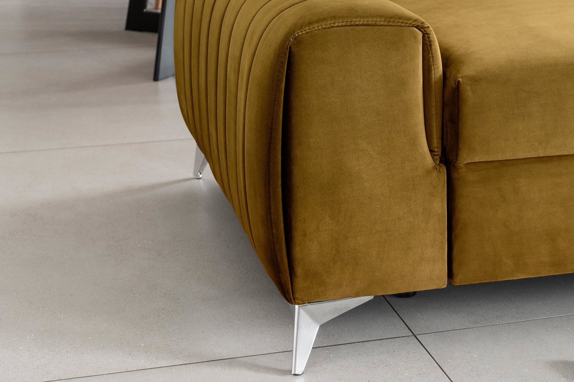 Laurence 3 Seater Velvet Sleeper Sofa - Mustard - Couch Potato