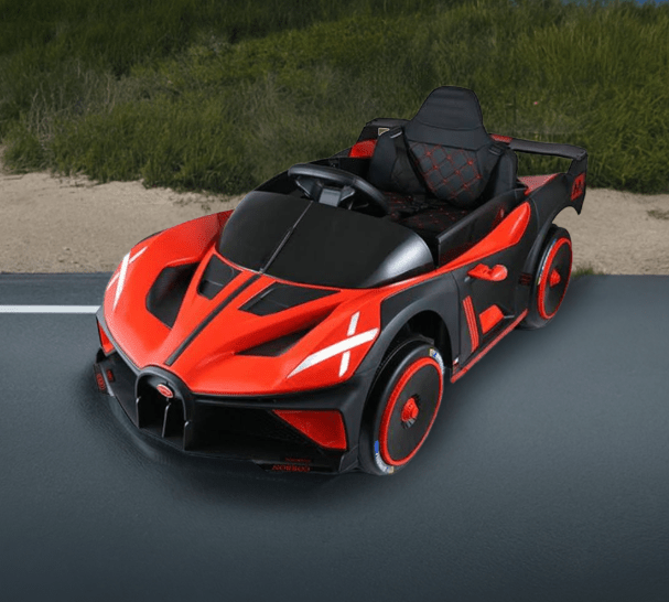 2026 Bugatti Style 12V Kids Ride On Car with Remote Control AND LIGHT UP WHEELS! - Couch Potato