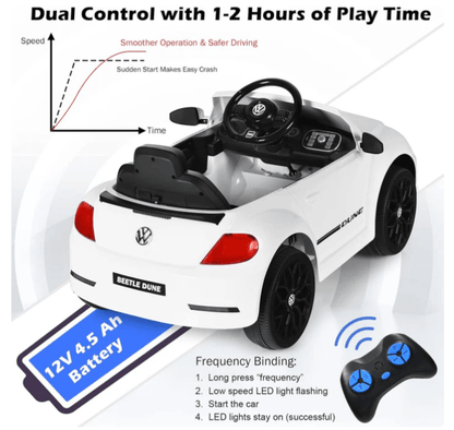 Volkswagen Beetle 12V Kids Ride On Car with Remote Control - Couch Potato