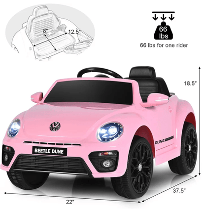 Volkswagen Beetle 12V Kids Ride On Car with Remote Control - Couch Potato