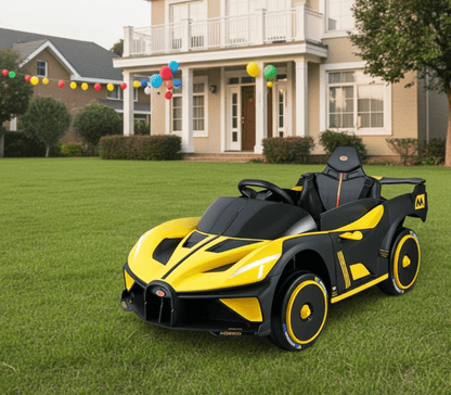 2026 Bugatti Style 12V Kids Ride On Car with Remote Control AND LIGHT UP WHEELS! - Couch Potato