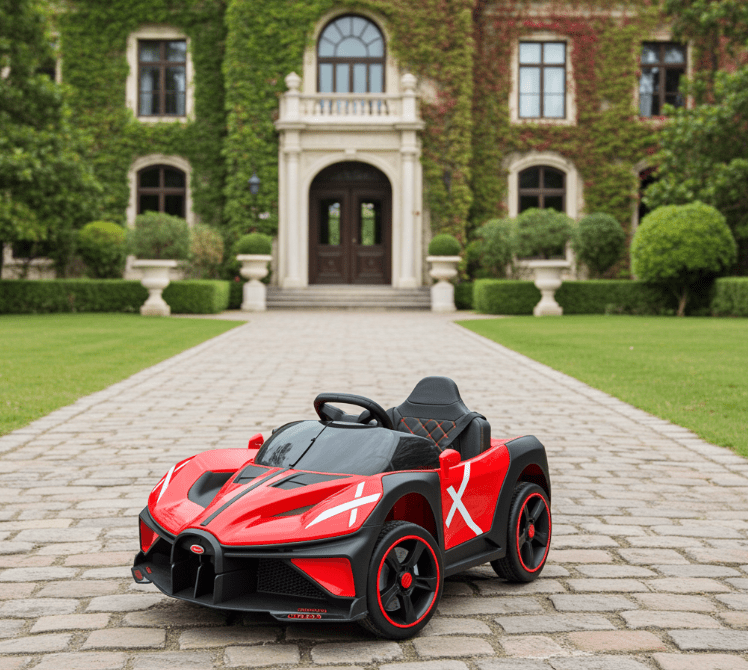 2026 Bugatti Style 12V Kids Ride On Car with Remote Control AND LIGHT UP WHEELS! - Couch Potato