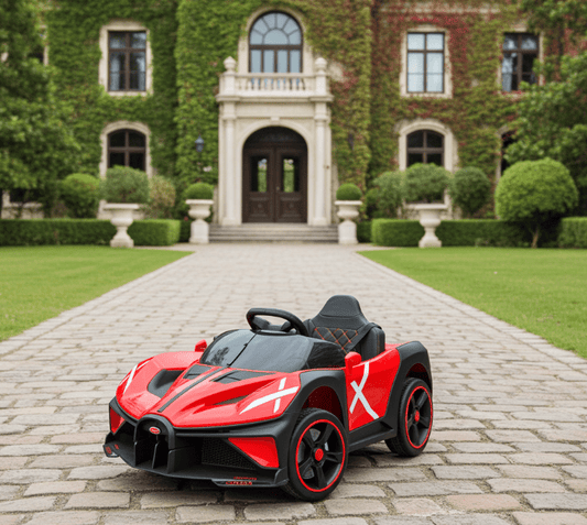 2026 Bugatti Style 12V Kids Ride On Car with Remote Control AND LIGHT UP WHEELS! - Couch Potato
