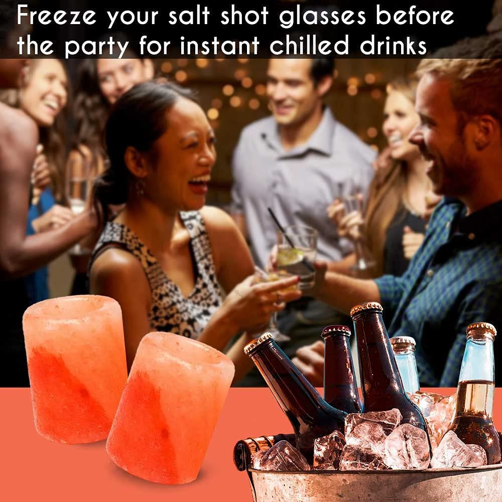 Himalayan Pink Salt Shot Glass by Pride of India – Tequila Holder – Premium Quality/Handcrafted – 100% Food Grade – Good for Parties & Gatherings – Easy to Use – Thermal Retention Capacity - Couch Potato