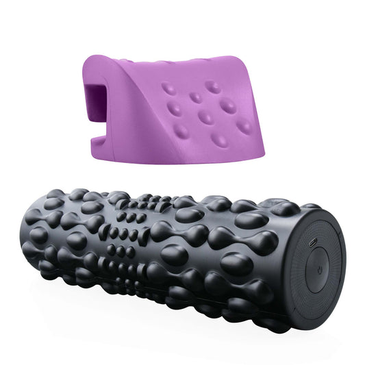 Muscle Relief Bundle: Vibrating Foam Roller & Neck and Shoulder Stretcher - Couch Potato