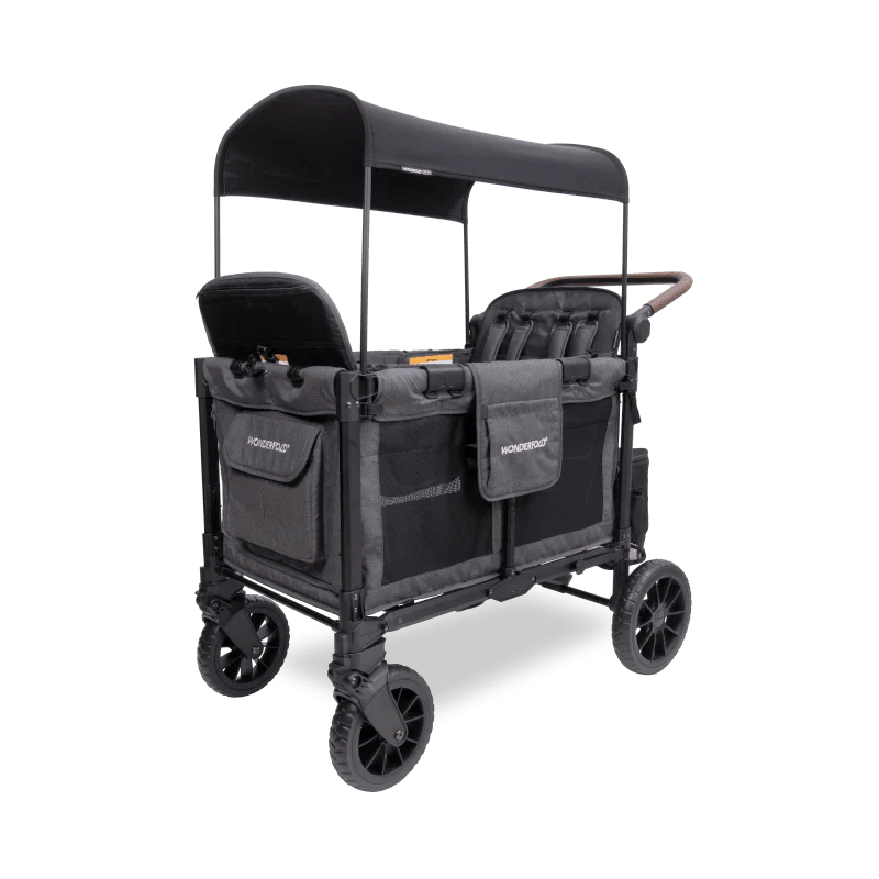 Wonderfold W4 Luxe Pro Quad Stroller Wagon - Couch Potato