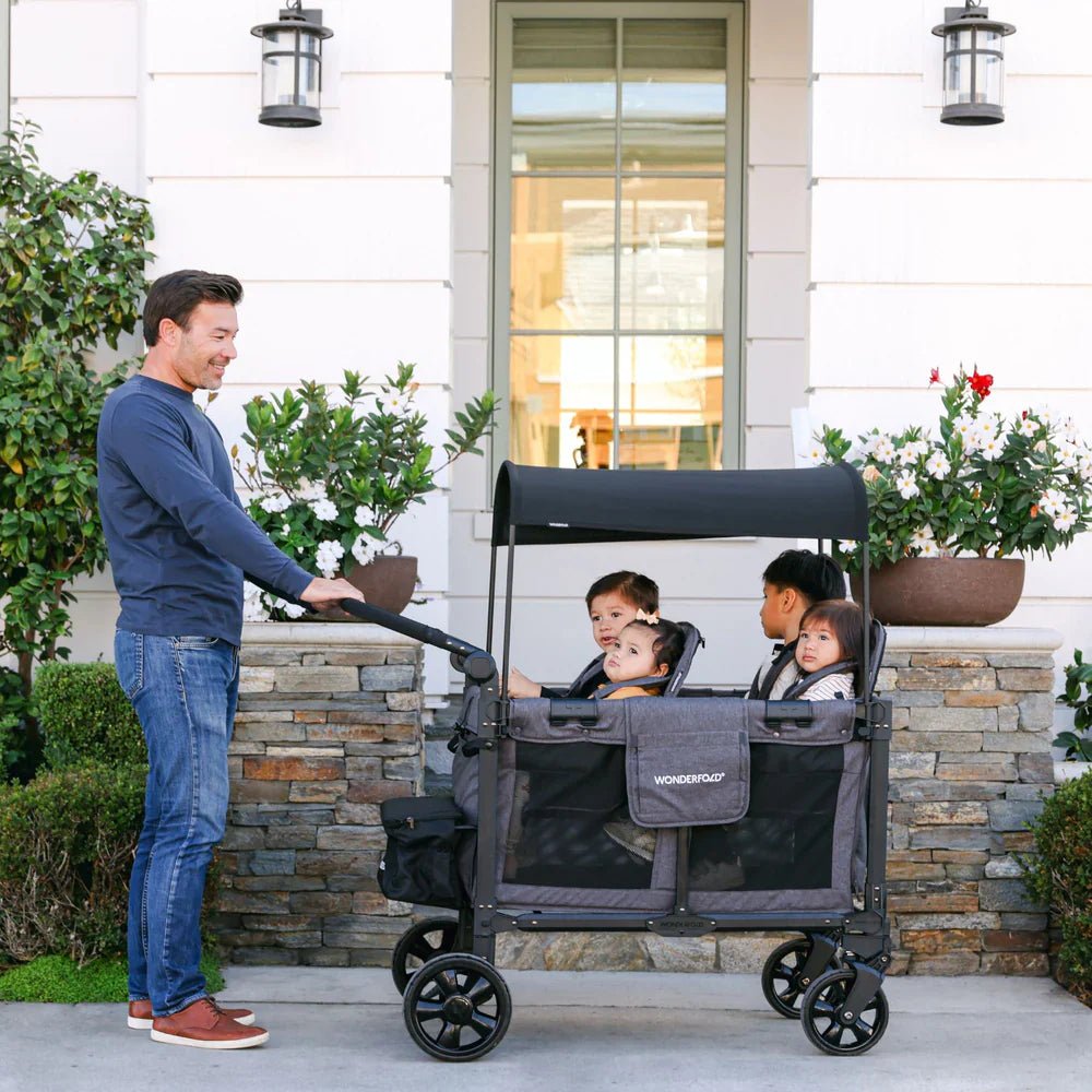 Wonderfold W4 Elite Pro Quad Stroller Wagon - Couch Potato