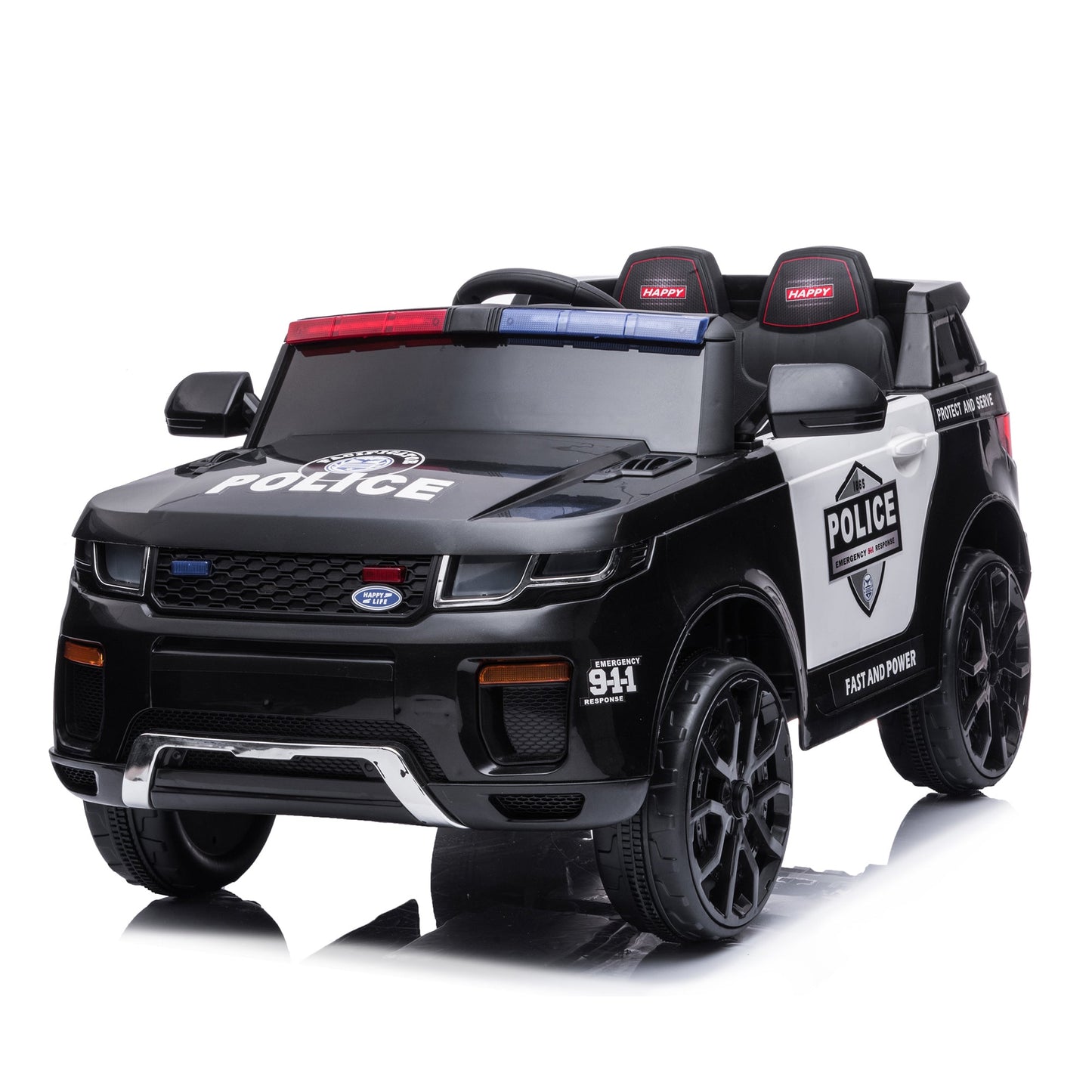 2026 Police Range Rover Style 12V Kids Ride On Car with Remote Control and Walkie Talkie - Couch Potato