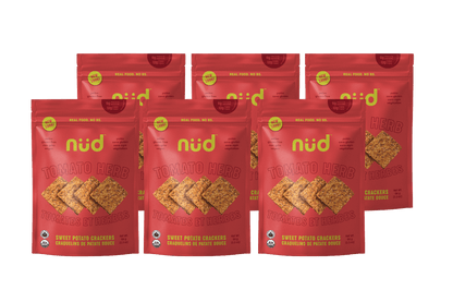 Tomato Herb Sweet Potato Crackers, 6 x 66g - Pack - Couch Potato