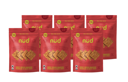 Tomato Herb Sweet Potato Crackers, 6 x 66g - Pack - Couch Potato