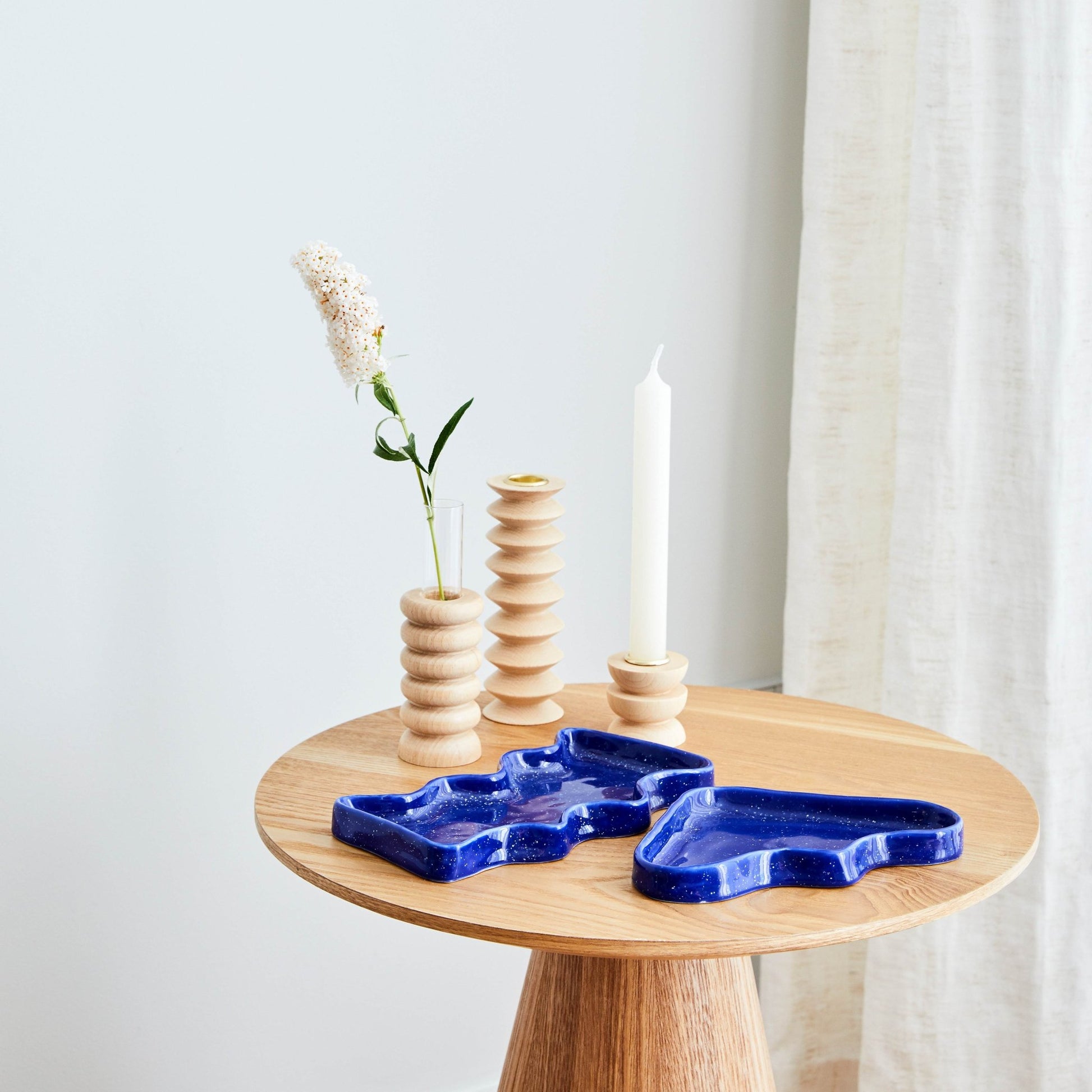 Ceramic Wave Trays - Speckled Blue - Rectangle - Couch Potato