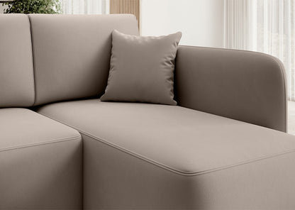 Hadson 3 Seater Storage Sleeper Chaise Sofa - Beige - Couch Potato