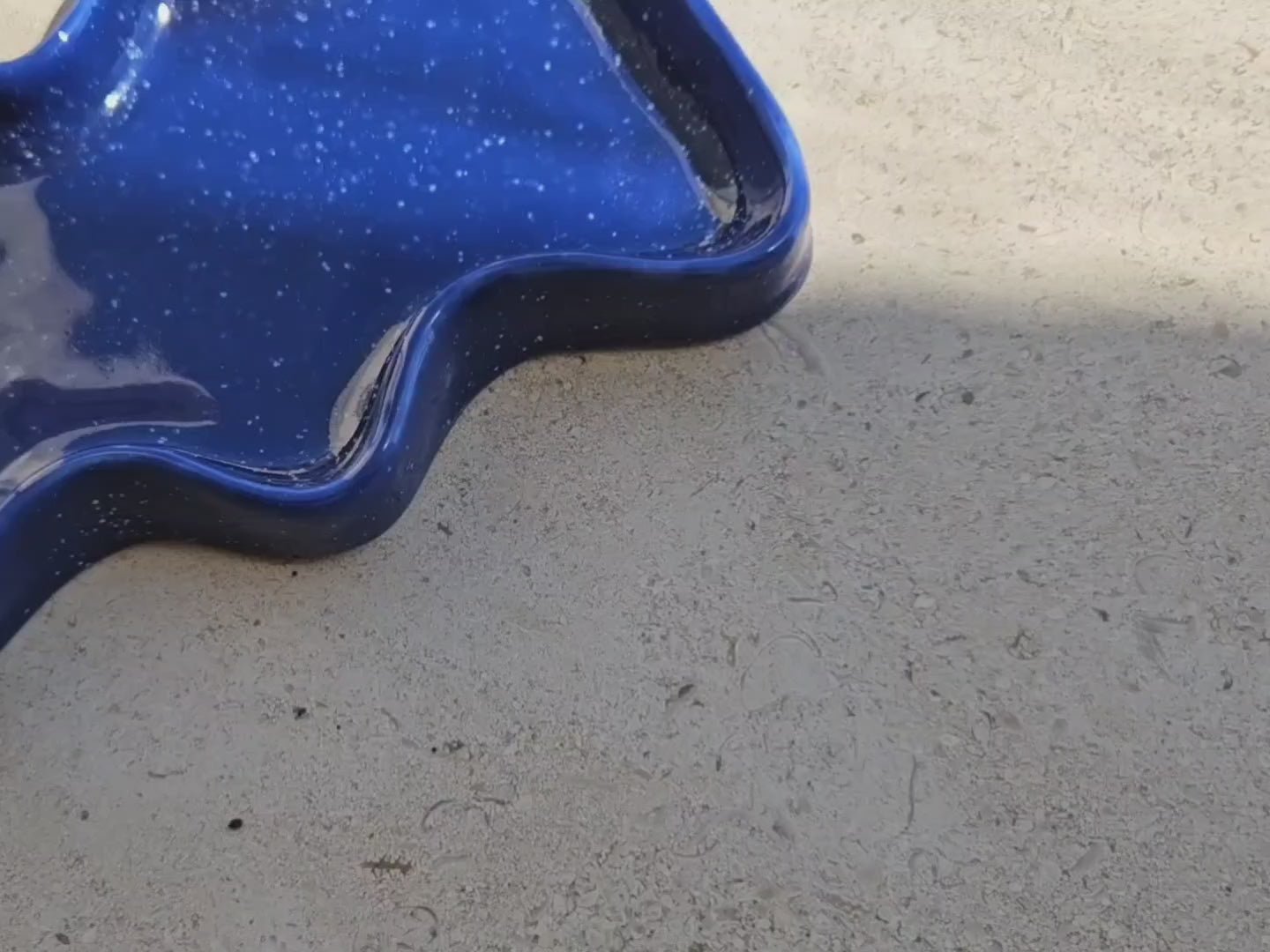 Ceramic Wave Trays - Speckled Blue - Rectangle - Couch Potato
