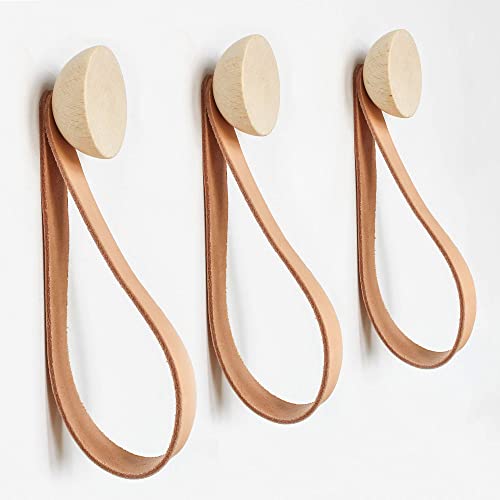 Beech Wood Hook + Leather Accessory Strap - Set of 3 - Couch Potato