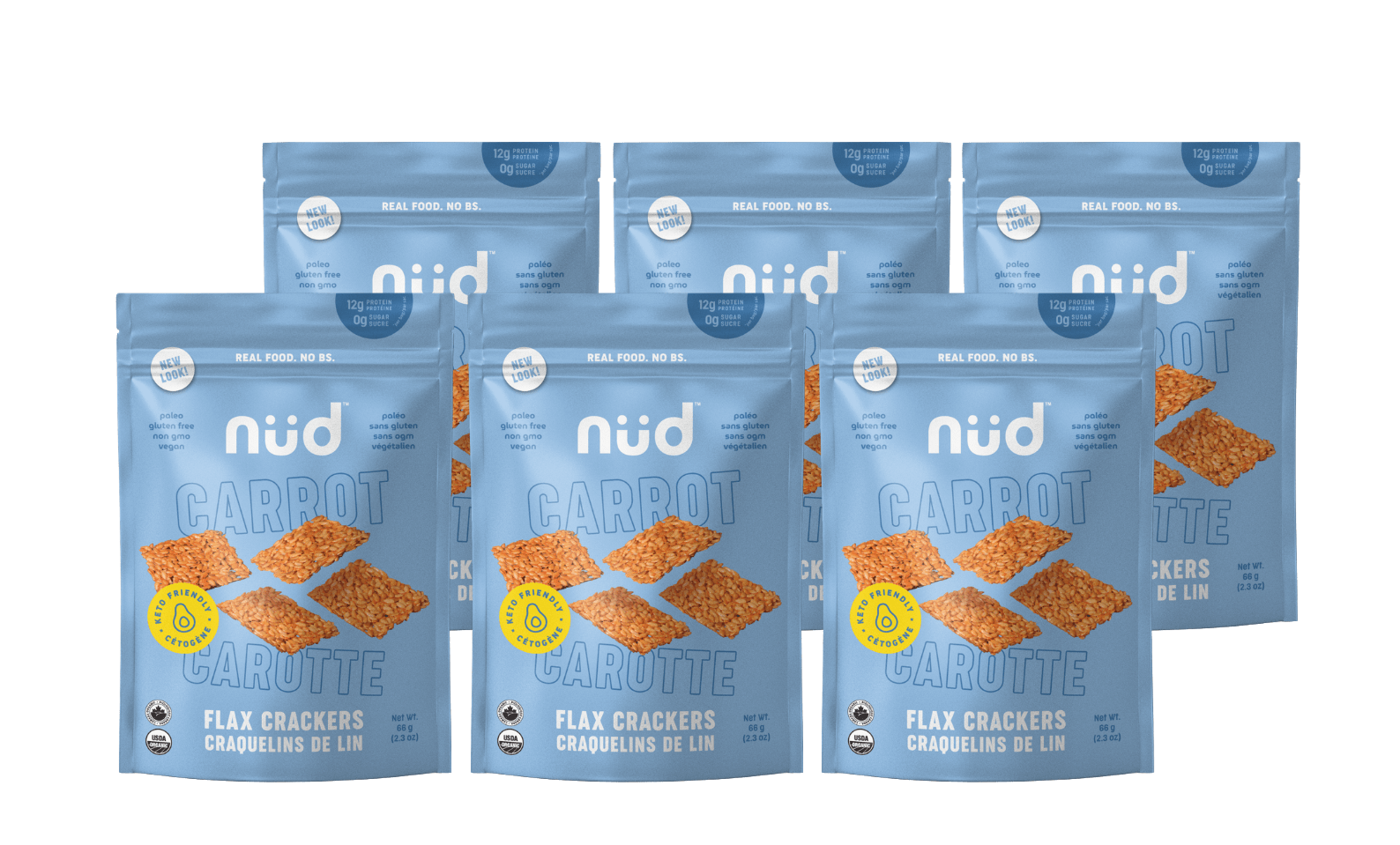 KETO Carrot Flax Crackers, 6 - Pack - Couch Potato